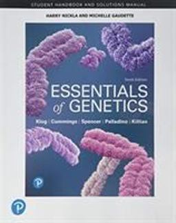 Student Handbook and Solutions Manual for Essentials of Genetics 10th 9780135300428 Front Cover