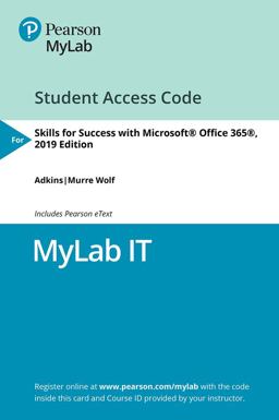MyLab IT with Pearson EText Access Code for Skills for Success with Office 365, 2019 Edition  9780135366585 Front Cover