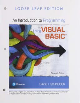 Introduction to Programming Using Visual Basic, Loose-Leaf Edition