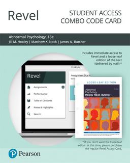 Revel for Abnormal Psychology -- Combo Access Card 18th 9780135447659 Front Cover