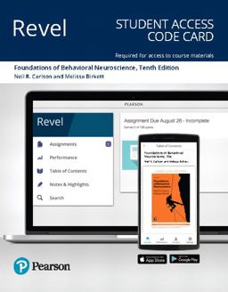 Revel for Foundations of Behavioral Neuroscience -- Access Code Card 10th 9780135449127 Front Cover