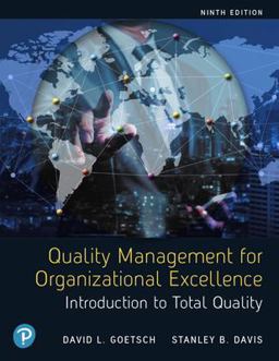 Quality Management for Organizational Excellence 9th 9780135577325 Front Cover