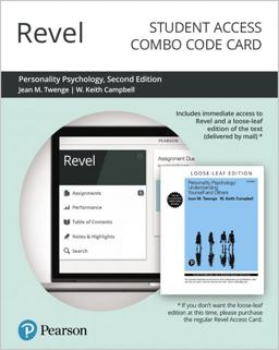 Revel for Personality Psychology Understanding Yourself and Others -- Combo Access Card 2nd 9780135580363 Front Cover