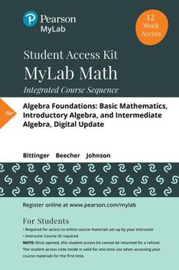 MyLab Math with Pearson EText -- 12-Week Standalone Access Card -- for Algebra Foundations