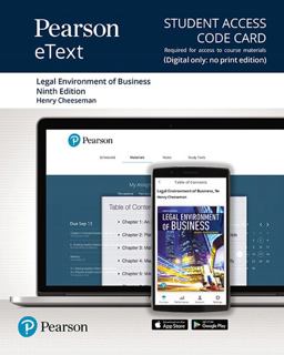 Pearson EText for Legal Environment of Business