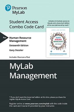 MyLab for Human Resource Management -- Combo Access Card 16th 9780135637302 Front Cover