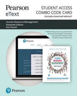 Pearson EText for Human Resource Management -- Combo Access Card