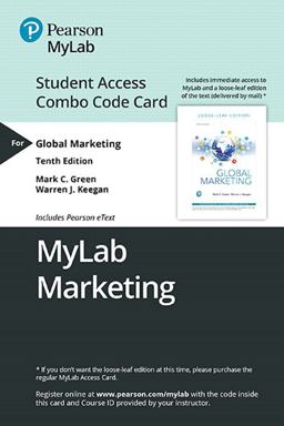 MyLab Marketing for Global Marketing -- Combo Access Card 10th 9780135638941 Front Cover