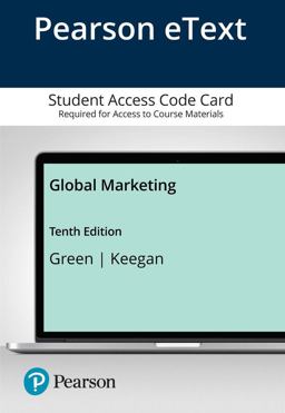 Pearson EText for Global Marketing-- Access Card 10th 9780135638958 Front Cover