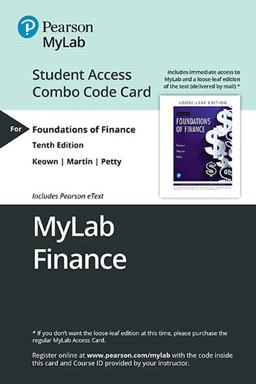 MyLab Finance for Foundations of Finance -- Combo Access Card 10th 9780135639368 Front Cover