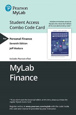 MyLab Finance for Personal Finance -- Combo Access Card 7th 9780135639498 Front Cover