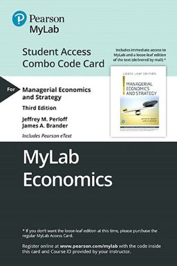 MyLab Economics for Managerial Economics and Strategy -- Combo Access Card 3rd 9780135640982 Front Cover