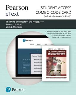 Pearson EText for the Mind and Heart of the Negotiator -- Combo Access Card 7th 9780135641606 Front Cover