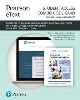 Pearson EText for Excellence in Business Communication -- Combo Access Card