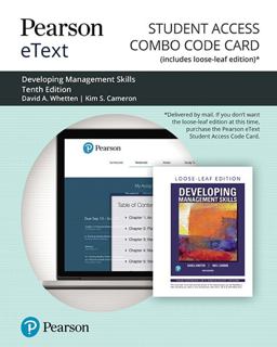 Pearson EText for Developing Management Skills -- Combo Access Card