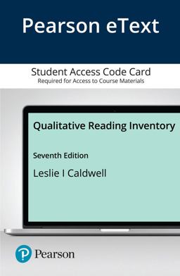 Pearson EText Qualitative Reading Inventory -- Access Card Pearson EText Qualitative Reading Inventory -- Access Card