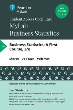 MyLab Statistics with Pearson eText for Business Statistics -- 24-Month Standalone Access Car