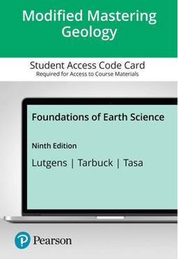 Modified Mastering Geology with Pearson EText -- Access Card -- for Foundations of Earth Science - 18 Months Modified Mastering Geology with Pearson EText -- Access Card -- for Foundations of Earth Science - 18 Months