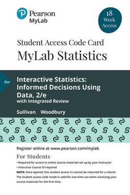 MyLab Statistics with Pearson EText -- 18 Week Standalone Access Card -- for Interactive Statistics