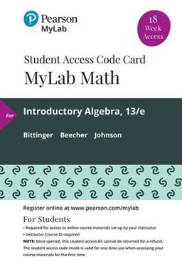 MyLab Math with Pearson EText -- 18 Week Standalone Access Card -- for Introductory Algebra