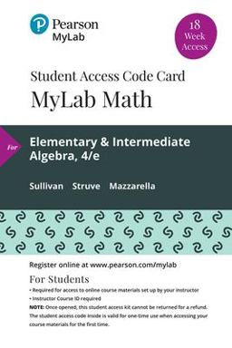 MyLab Math with Pearson EText -- 18 Week Standalone Access Card -- for Elementary and Intermediate Algebra