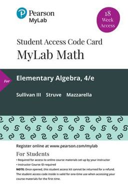 MyLab Math with Pearson EText -- 18 Week Standalone Access Card -- for Elementary Algebra