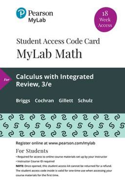 MyLab Math with Pearson EText -- 18 Week Standalone Access Card -- for Calculus with Integrated Review