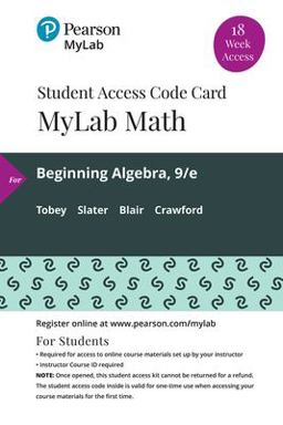 MyLab Math with Pearson EText -- 18 Week Standalone Access Card -- for Beginning Algebra