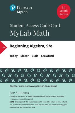 Beginning Algebra -- Mylab Math with Pearson EText Access Code
