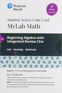 MyLab Math with Pearson EText -- 18 Week Standalone Access Card -- for Beginning Algebra 13th 9780135910658 Front Cover
