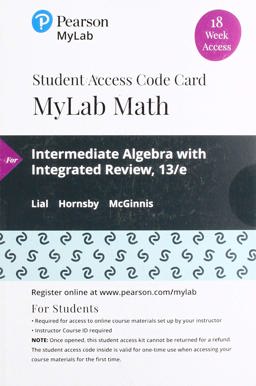 MyLab Math with Pearson EText -- 18 Week Standalone Access Card -- for Intermediate Algebra
