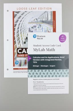 Calculus and Its Applications, Brief Version, Loose-Leaf Version Plus Mylab Math with Pearson EText - 18-Week Access Card Package 12th 9780135998229 Front Cover