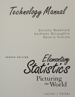 Technology Manual for Elementary Statistics
