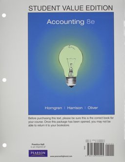 Accounting, Chapters 1-23, Student Value Edition