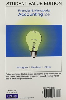 Financial and Managerial Accounting, Student Value Edition