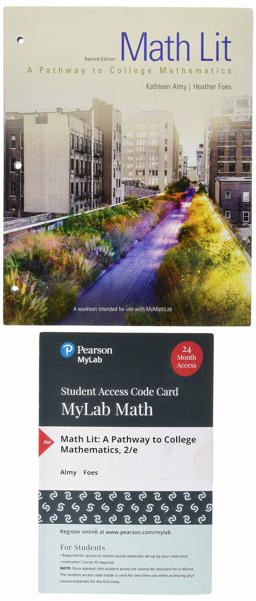 Math Lit Plus Mymath Lab with Pearson EText -- 24 Month Access Card Package 2nd 9780136167754 Front Cover