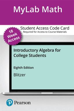 MyLab Math with Pearson EText -- Access Card -- for Introductory Algebra for College Students (18-Weeks)