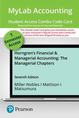 Mylab Accounting with Pearson Etext -- Combo Access Card -- for Horngren's Financial & Managerial Accounting, the Managerial Chapters
