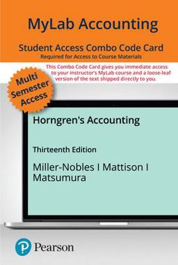 MyLab Accounting with Pearson EText -- Combo Access Card -- for Horngren's Accounting 13th 9780136715290 Front Cover