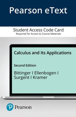 Pearson EText Calculus and Its Applications -- Access Card
