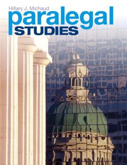 Paralegal Studies  9780137052684 Front Cover