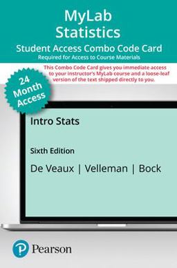 MyLab Statistics with Pearson EText for Intro Stats -- Combo 24 Month Access Card