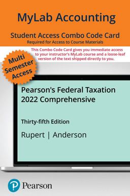 MyLab Accounting with Pearson EText -- Combo Access Card -- for Pearson's Federal Taxation 2022 Comprehensive -- 24 Months