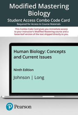 Modified Mastering Biology with Pearson EText -- Combo Access Card -- for Human Biology