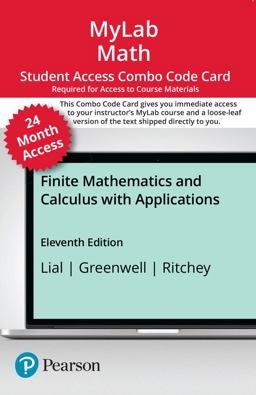 MyLab Math with Pearson EText -- Combo Access Card -- for Finite Mathematics and Calculus with Applications (24 Months)