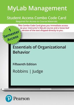 MyLab Management with Pearson EText -- Combo Access Card -- for Essentials of Organizational Behavior
