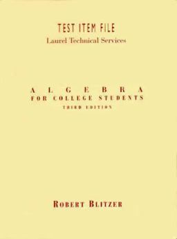 Algebra for College Student