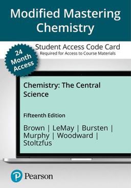Modified Mastering Chemistry with Pearson EText -- Access Card -- for Chemistry The Central Science, 15e 15th 9780137542741 Front Cover