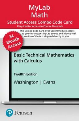 MyLab Math with Pearson EText -- 24-Month Combo Access Card -- for Basic Technical Mathematics with Calculus