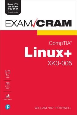 CompTIA Linux+ XK0-005 Exam Cram  9780137898558 Front Cover